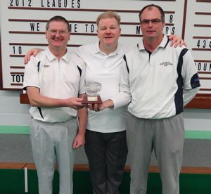 Triples Champions: Jimmy Sansom, Tom Keenan, Heinz Schliesser